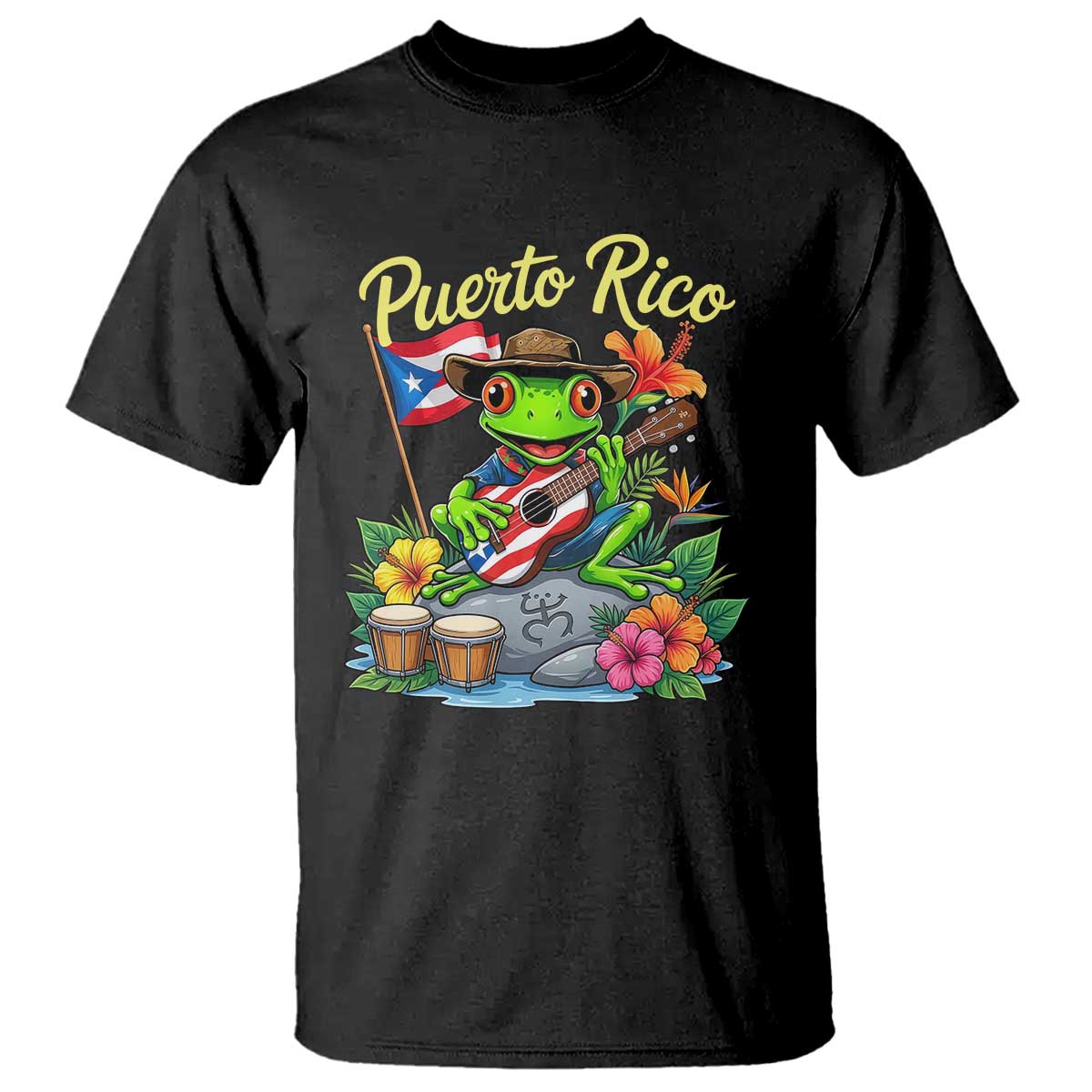 Hispanic Heritage Month T Shirt Taino Boricua Coqui Frog Puerto Rico TS14 Black Print Your Wear