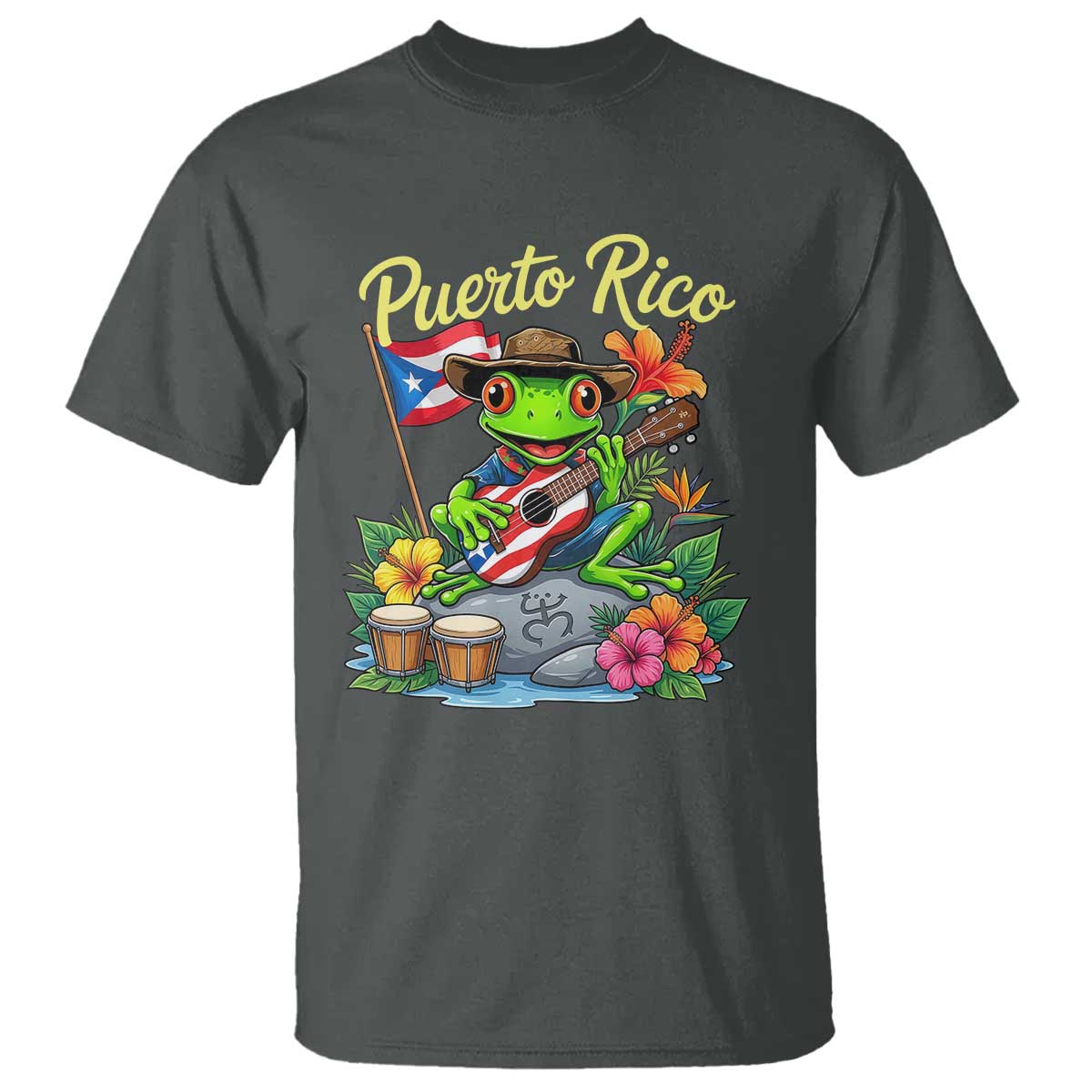 Hispanic Heritage Month T Shirt Taino Boricua Coqui Frog Puerto Rico