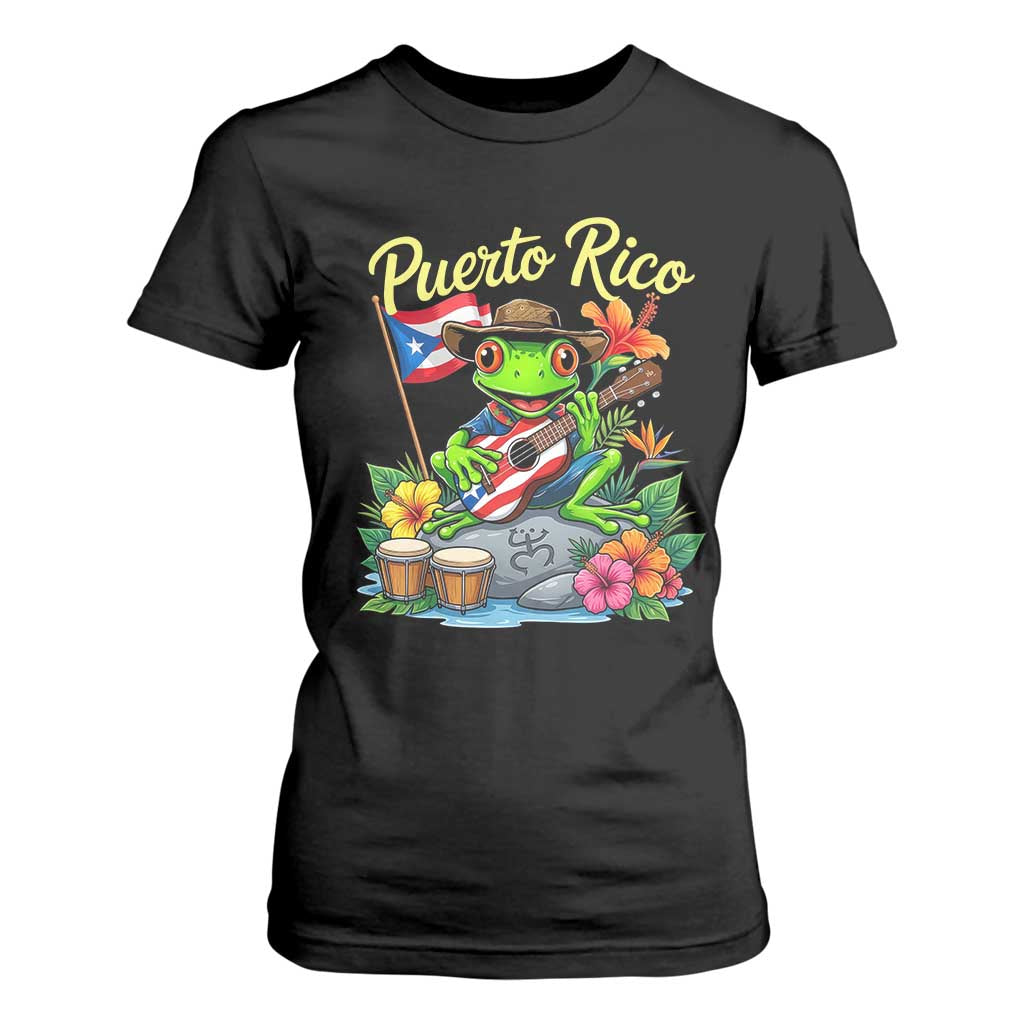 Hispanic Heritage Month T Shirt For Women Taino Boricua Coqui Frog Puerto Rico