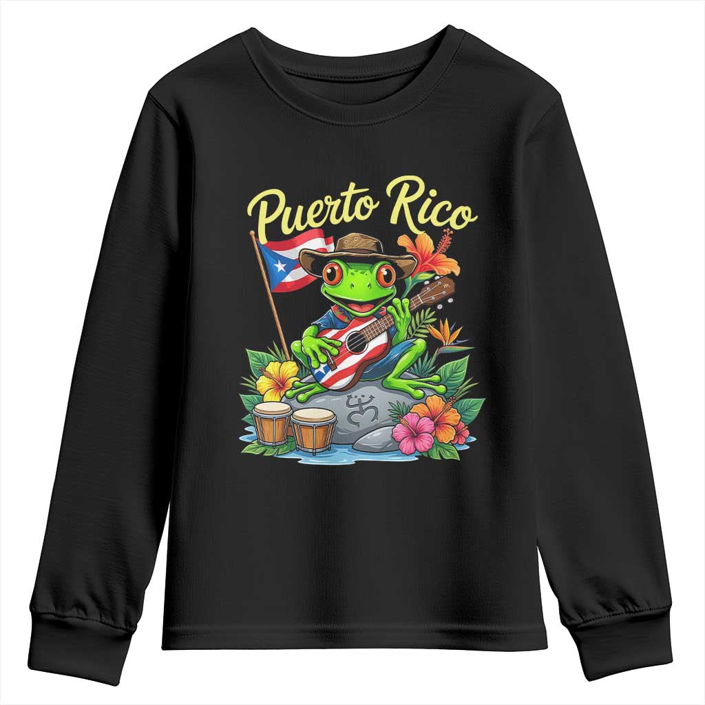 Hispanic Heritage Month Youth Sweatshirt Taino Boricua Coqui Frog Puerto Rico TS14 Black Print Your Wear