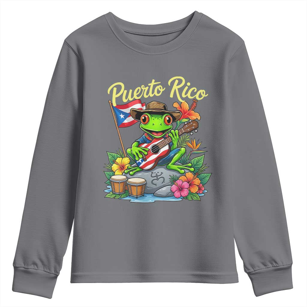 Hispanic Heritage Month Youth Sweatshirt Taino Boricua Coqui Frog Puerto Rico