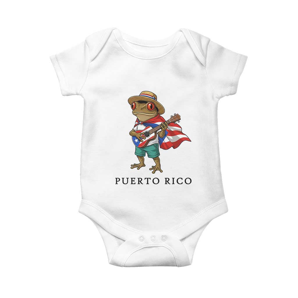 Coqui Frog Puerto Rico Baby Onesie Boricua Taino Island Pride TS14 White Print Your Wear