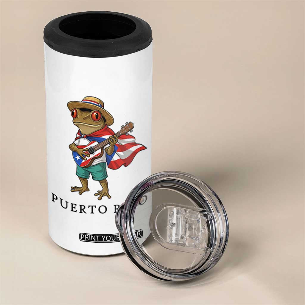 Coqui Frog Puerto Rico 4 in 1 Can Cooler Tumbler Boricua Taino Island Pride
