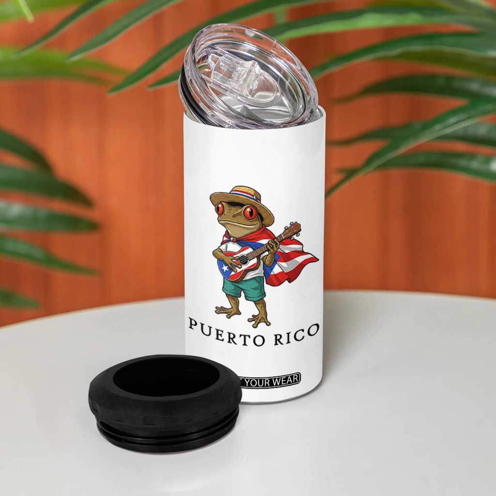 Coqui Frog Puerto Rico 4 in 1 Can Cooler Tumbler Boricua Taino Island Pride