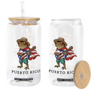 Coqui Frog Puerto Rico Glass Can Boricua Taino Island Pride
