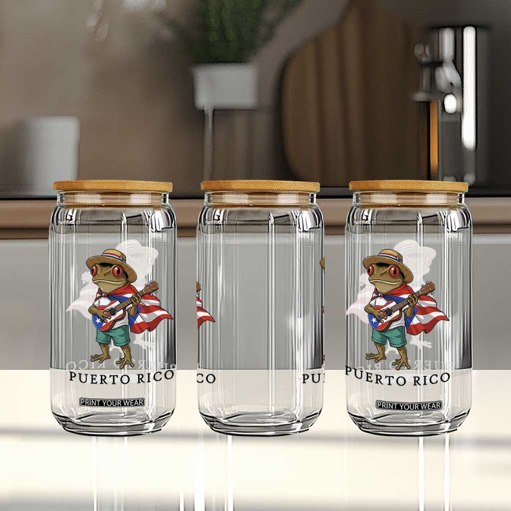 Coqui Frog Puerto Rico Glass Can Boricua Taino Island Pride