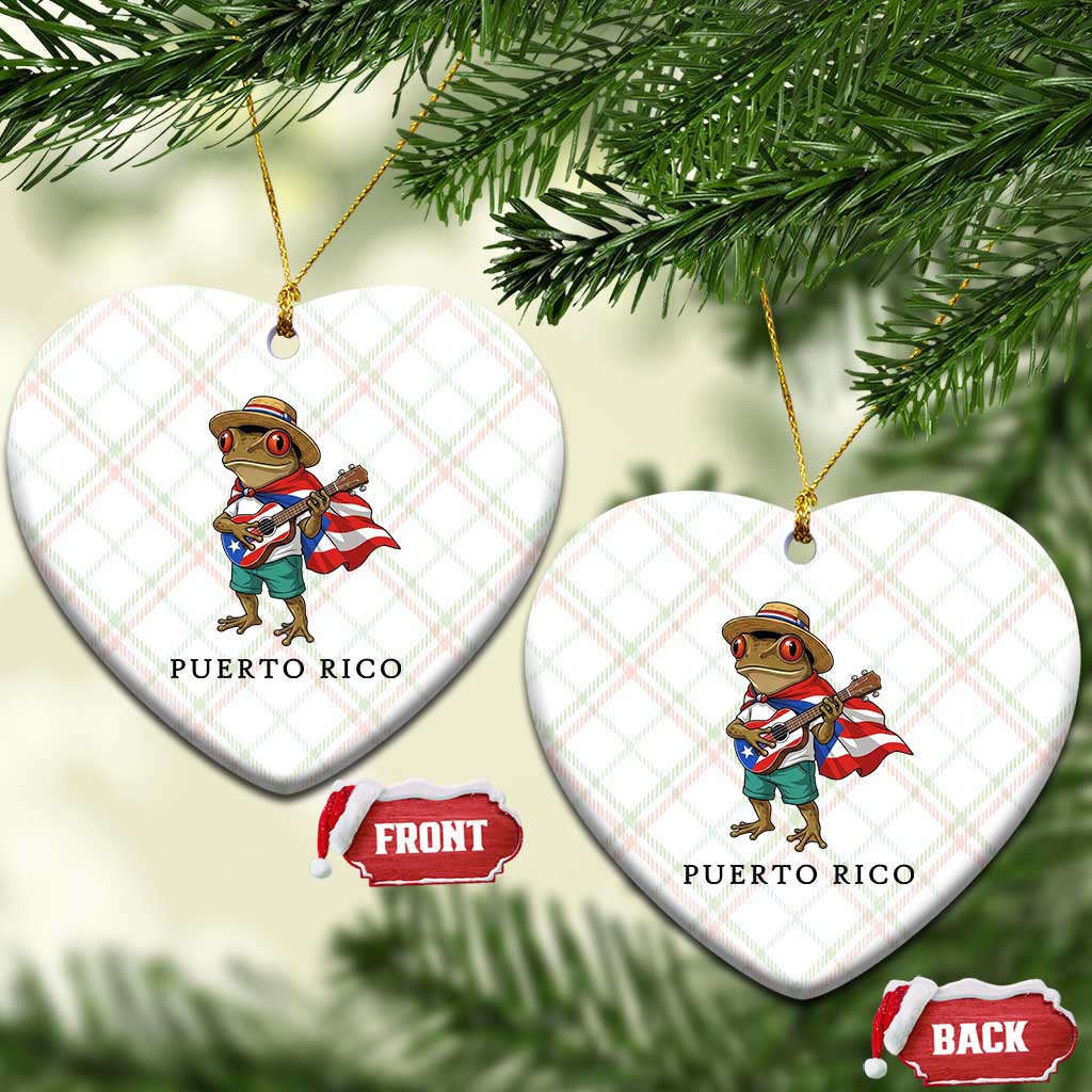 Coqui Frog Puerto Rico Ceramic Ornament Boricua Taino Island Pride