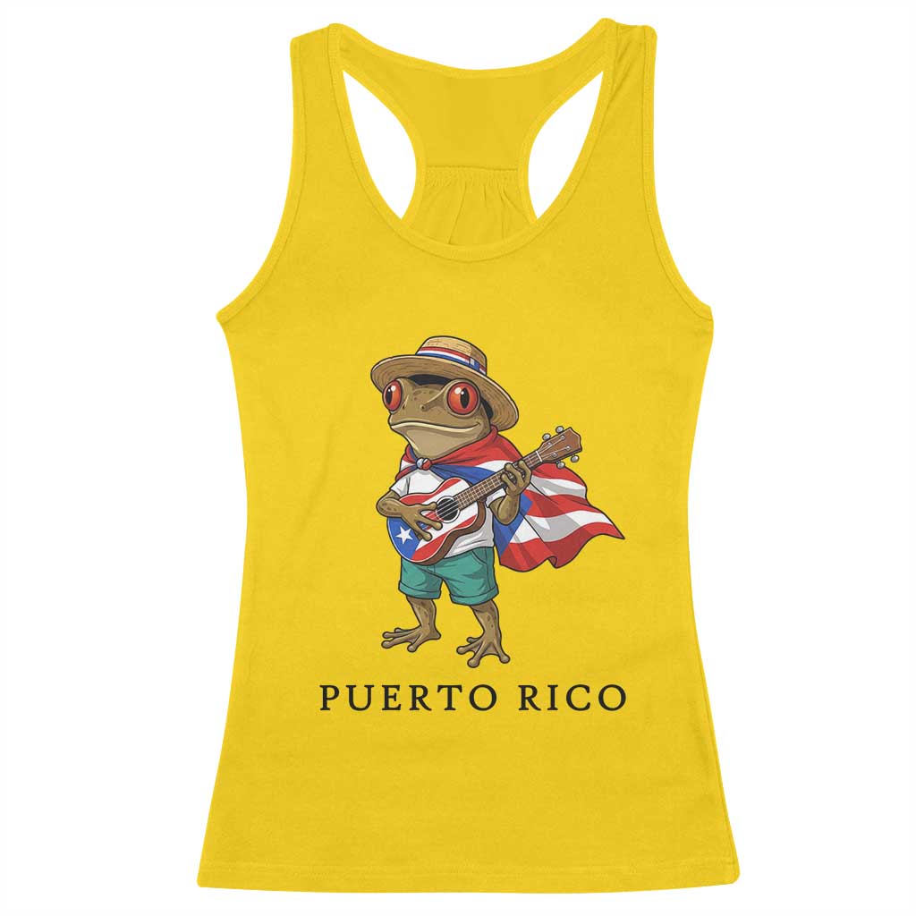 Coqui Frog Puerto Rico Racerback Tank Top Boricua Taino Island Pride