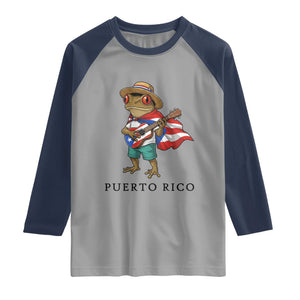 Coqui Frog Puerto Rico Raglan Shirt Boricua Taino Island Pride