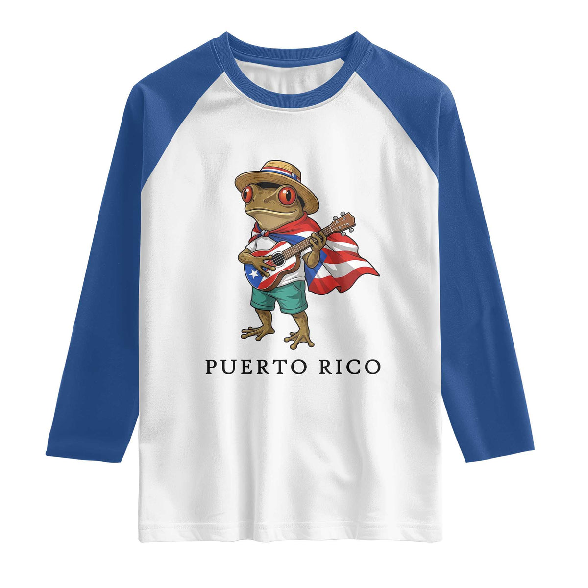 Coqui Frog Puerto Rico Raglan Shirt Boricua Taino Island Pride