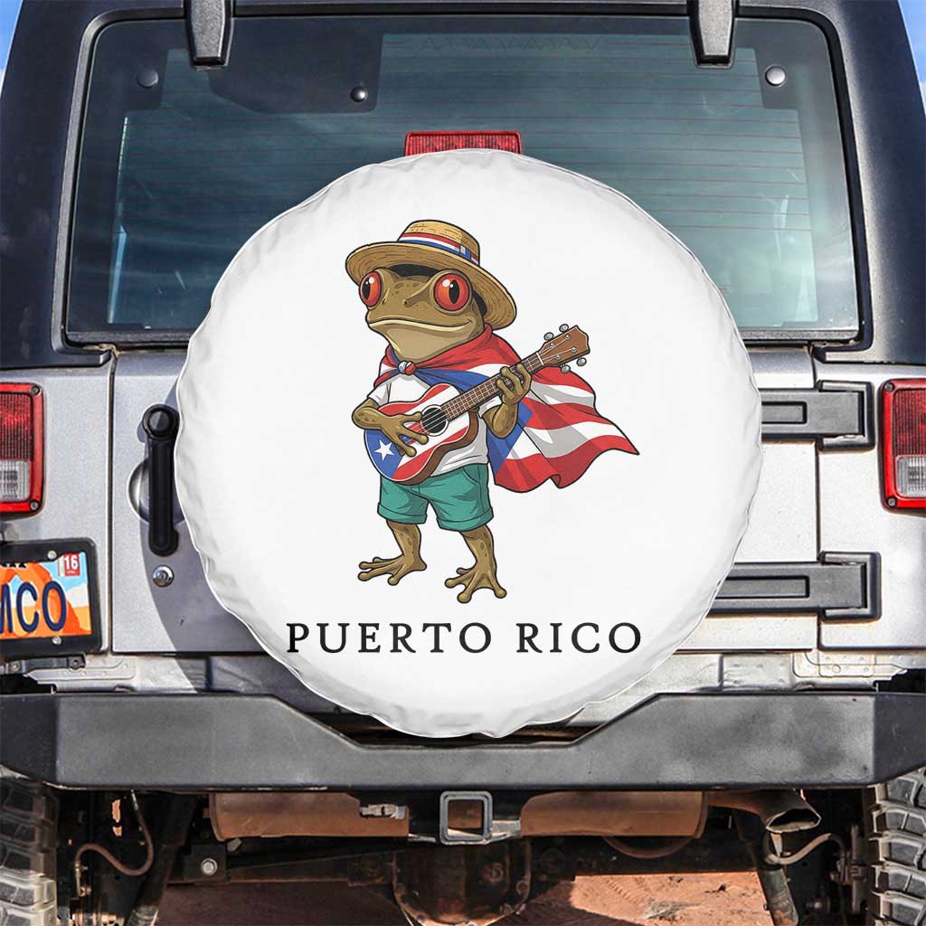 Coqui Frog Puerto Rico Spare Tire Cover Boricua Taino Island Pride TS14 No hole White Print Your Wear