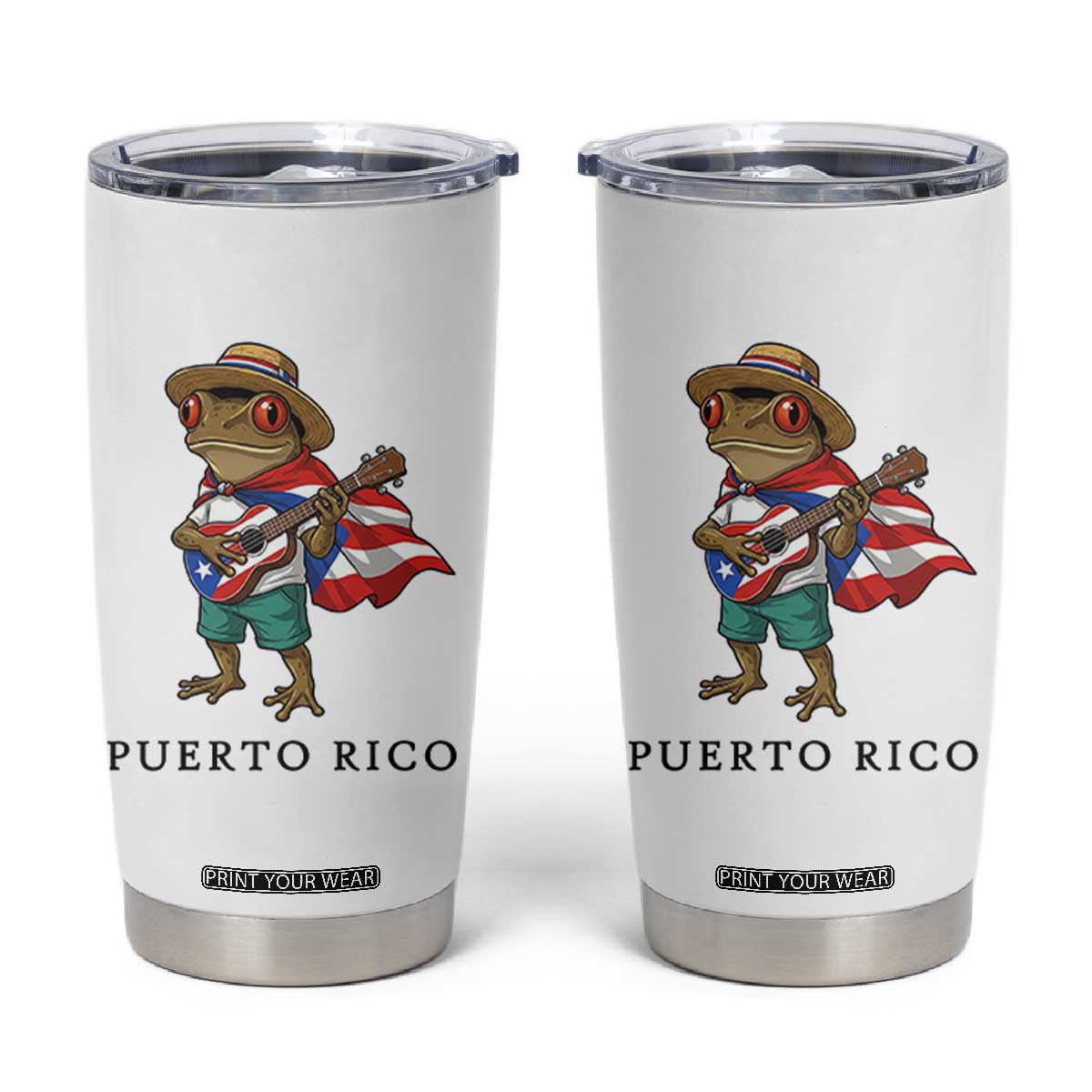 Coqui Frog Puerto Rico Tumbler Cup Boricua Taino Island Pride