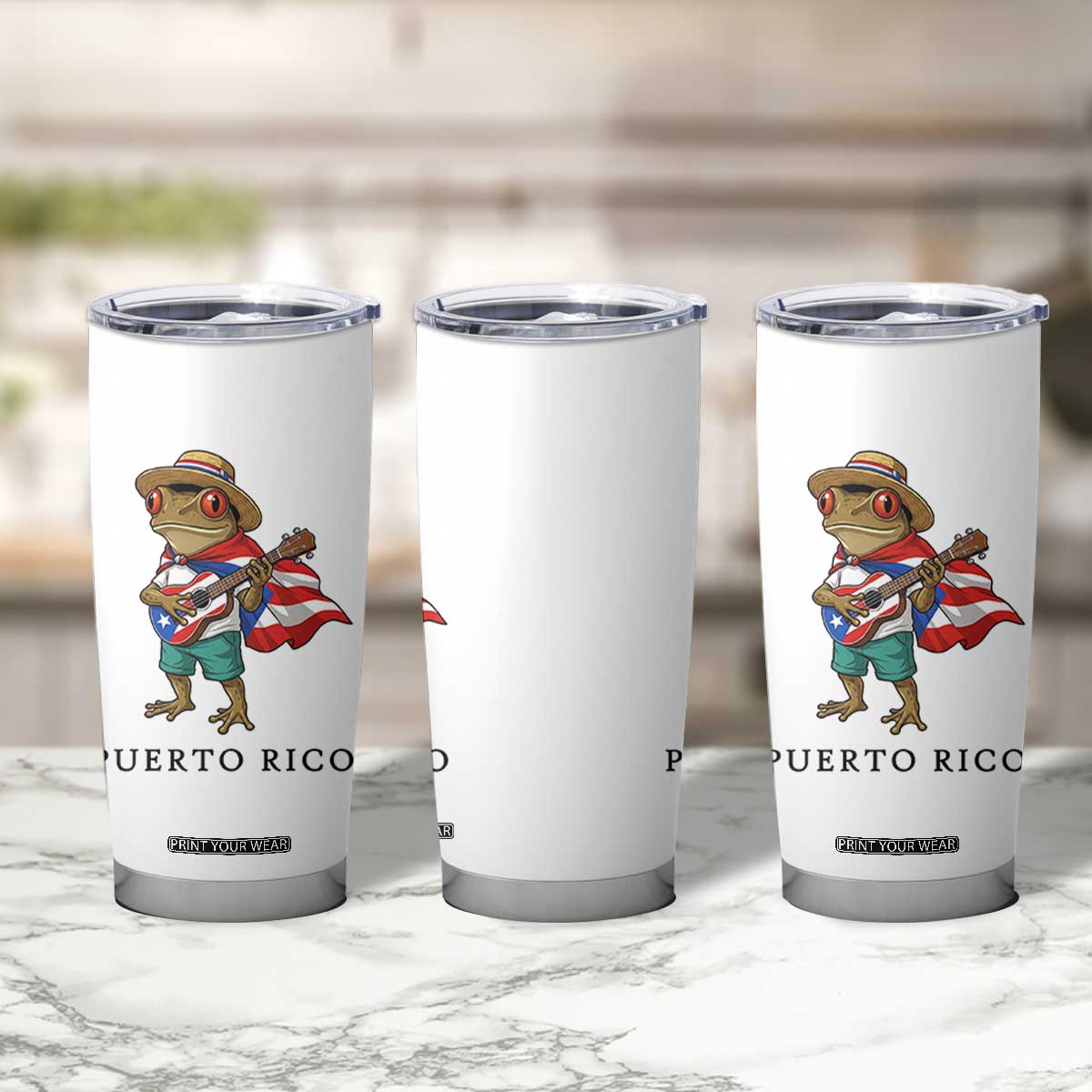 Coqui Frog Puerto Rico Tumbler Cup Boricua Taino Island Pride