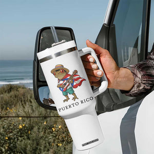 Coqui Frog Puerto Rico Tumbler With Handle Boricua Taino Island Pride