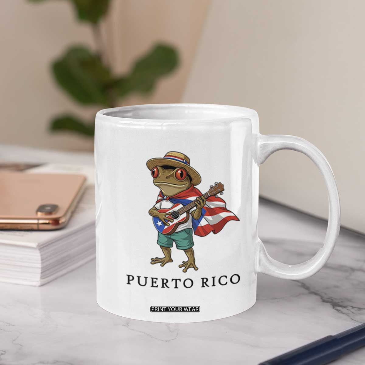 Coqui Frog Puerto Rico Coffee Mug Boricua Taino Island Pride