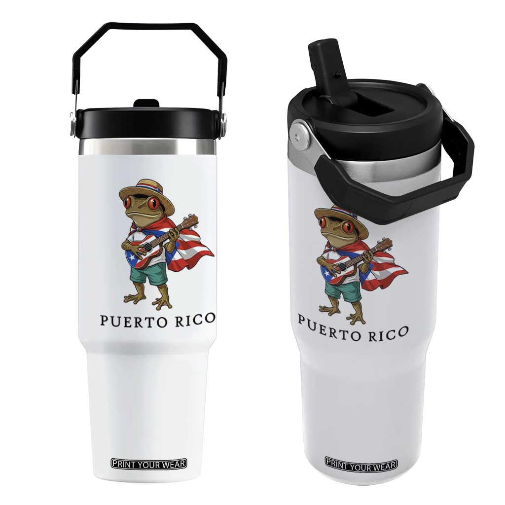 Coqui Frog Puerto Rico Flip Straw Tumbler Boricua Taino Island Pride