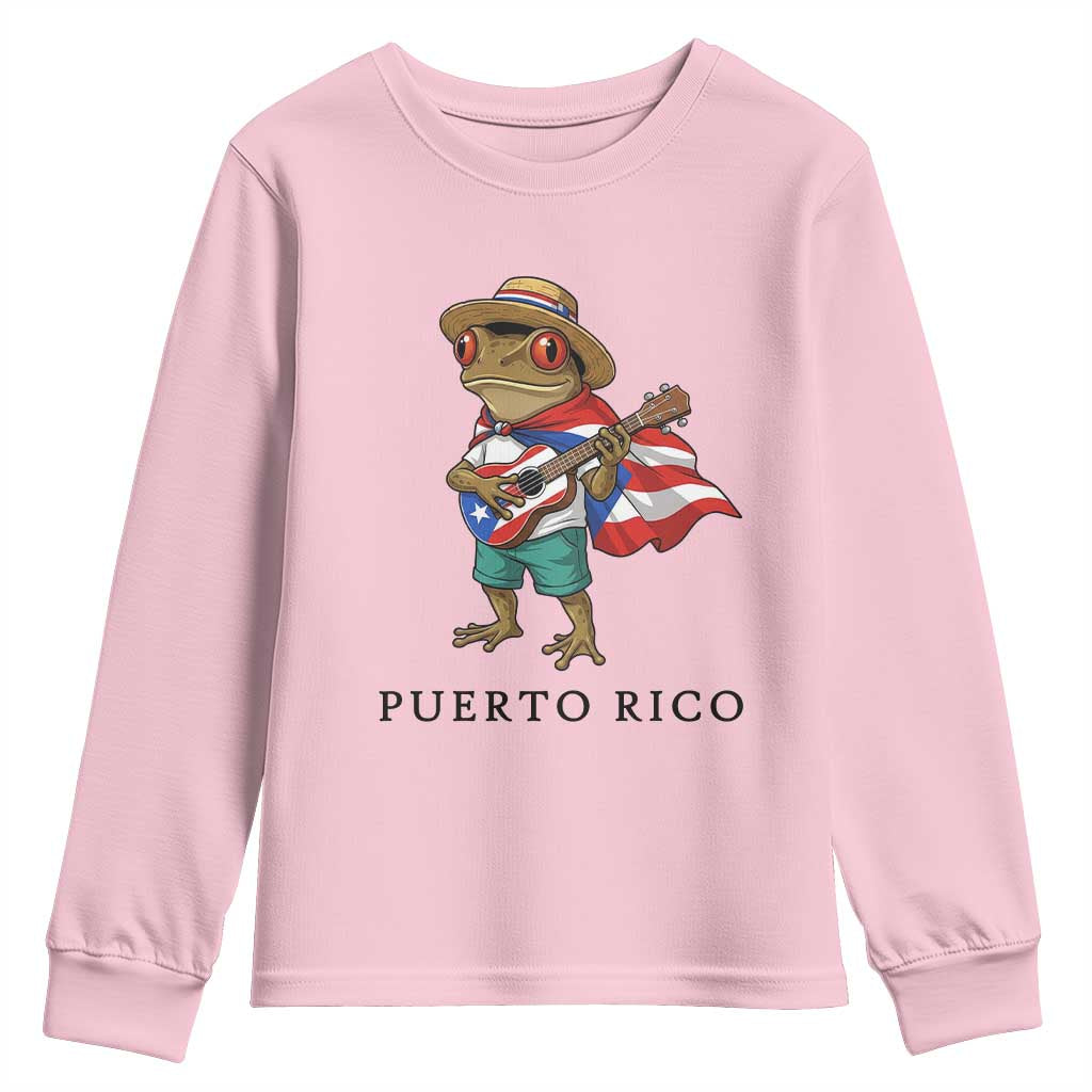 Coqui Frog Puerto Rico Youth Sweatshirt Boricua Taino Island Pride