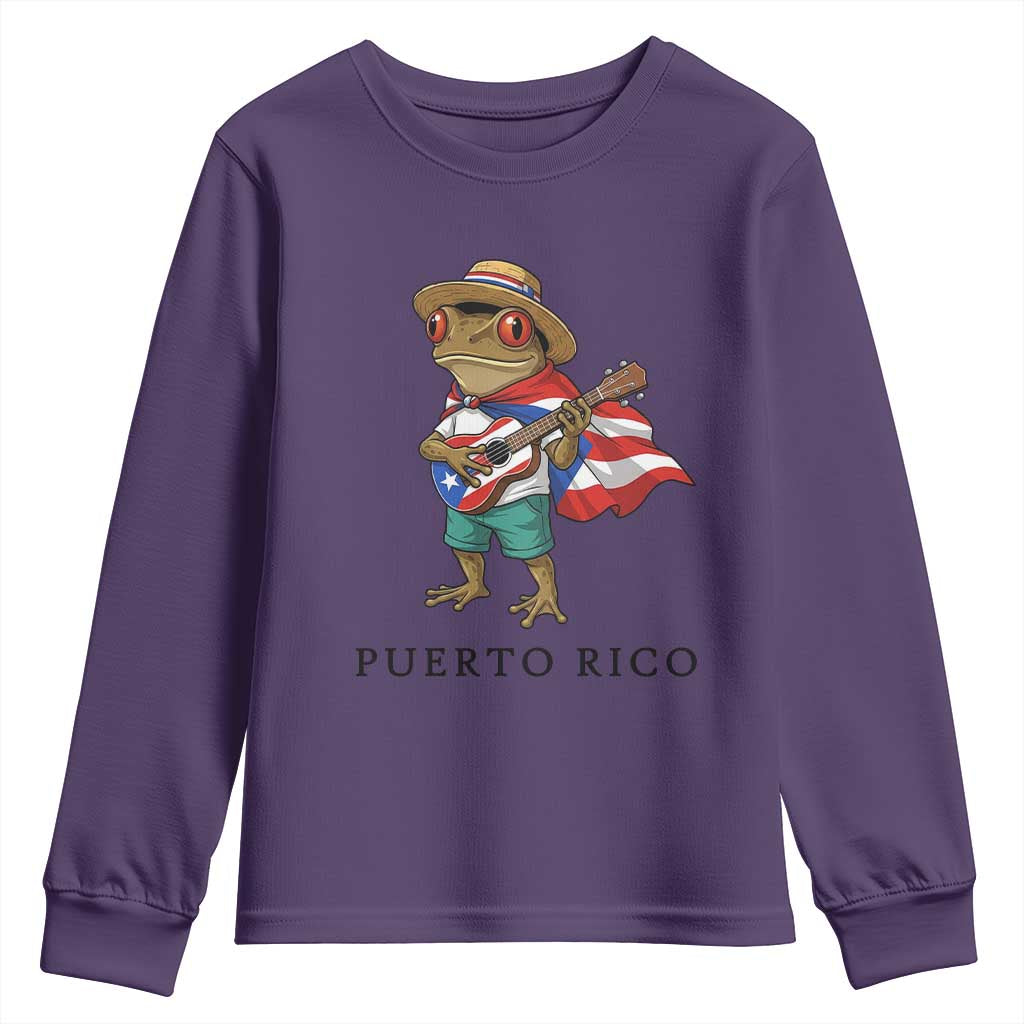 Coqui Frog Puerto Rico Youth Sweatshirt Boricua Taino Island Pride