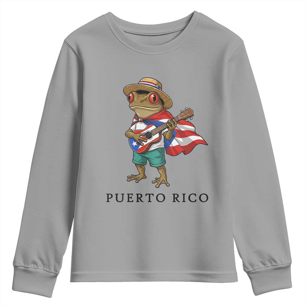 Coqui Frog Puerto Rico Youth Sweatshirt Boricua Taino Island Pride