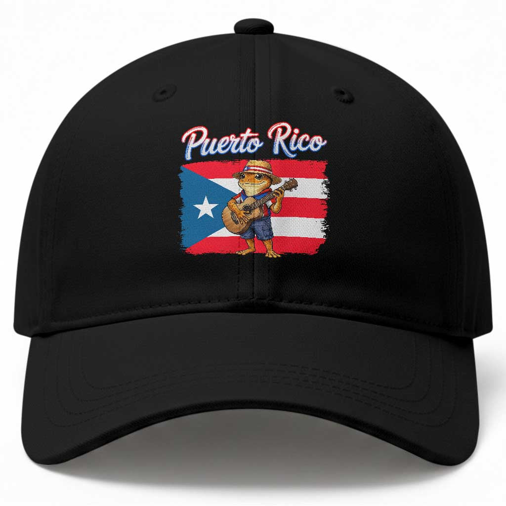 Coqui Frog Puerto Rico Flag Baseball Cap Puerto Rican Taino Boricua