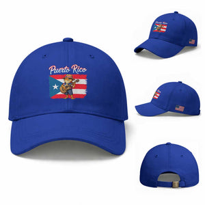 Coqui Frog Puerto Rico Flag Baseball Cap Puerto Rican Taino Boricua
