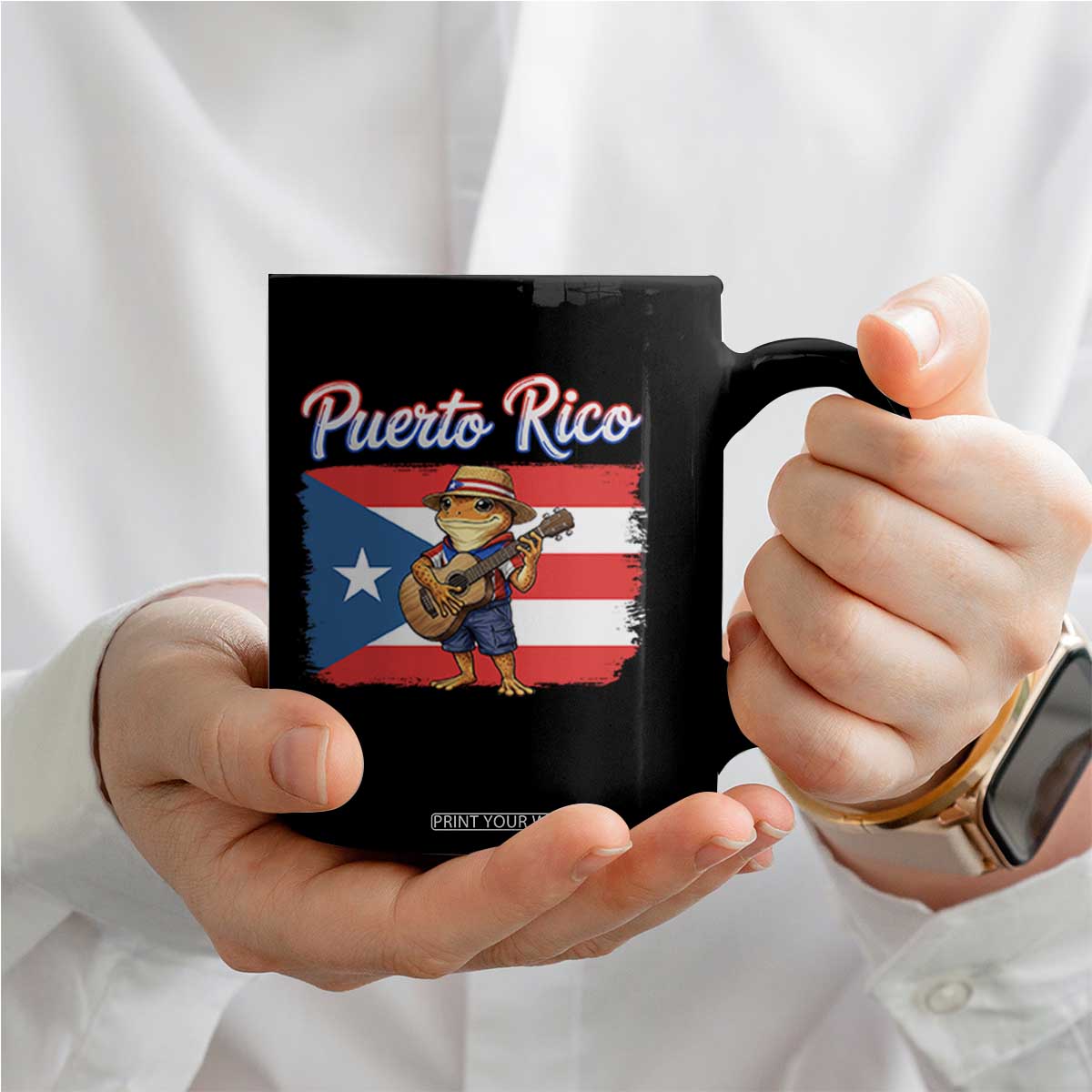 Coqui Frog Puerto Rico Flag Coffee Mug Puerto Rican Taino Boricua