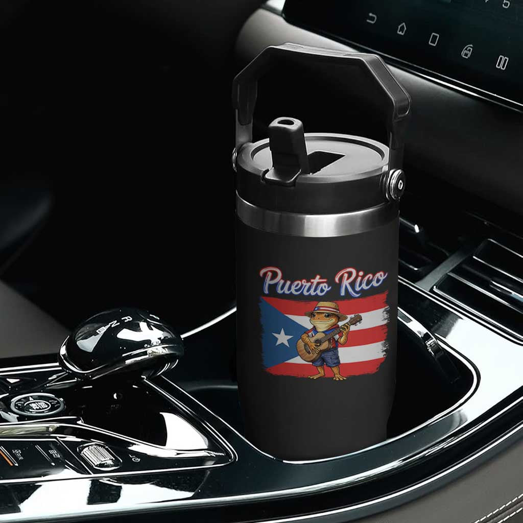 Coqui Frog Puerto Rico Flag Flip Straw Tumbler Puerto Rican Taino Boricua