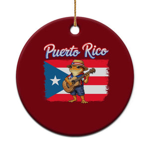 Coqui Frog Puerto Rico Flag Ceramic Ornament Puerto Rican Taino Boricua