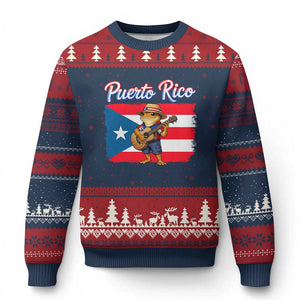 Coqui Frog Puerto Rico Flag Ugly Christmas Sweater Puerto Rican Taino Boricua