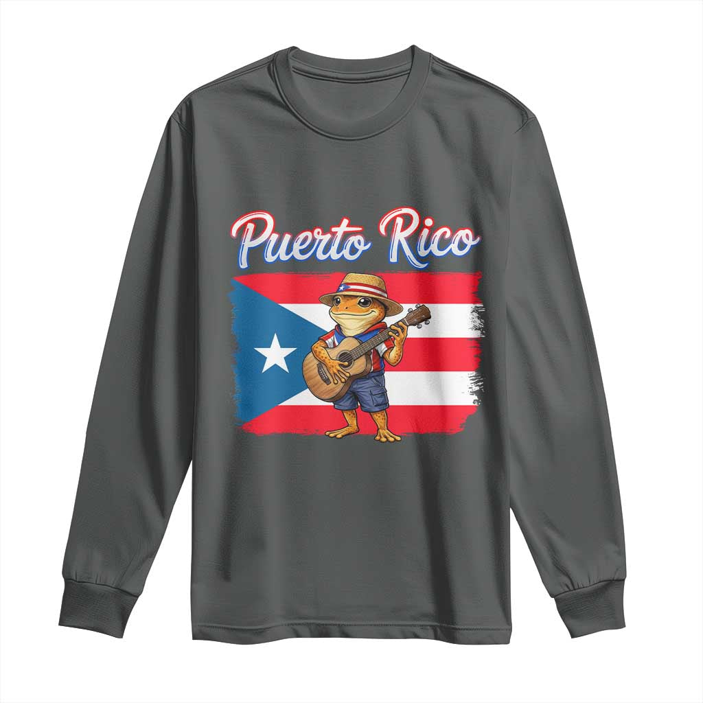 Coqui Frog Puerto Rico Flag Long Sleeve Shirt Puerto Rican Taino Boricua