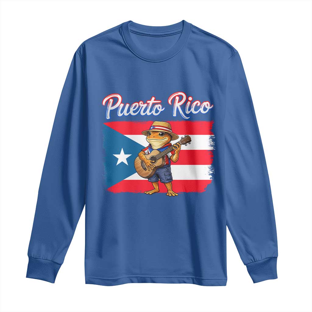 Coqui Frog Puerto Rico Flag Long Sleeve Shirt Puerto Rican Taino Boricua