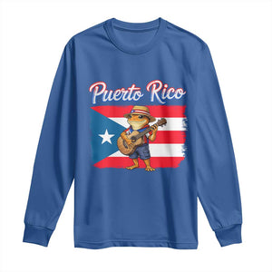 Coqui Frog Puerto Rico Flag Long Sleeve Shirt Puerto Rican Taino Boricua