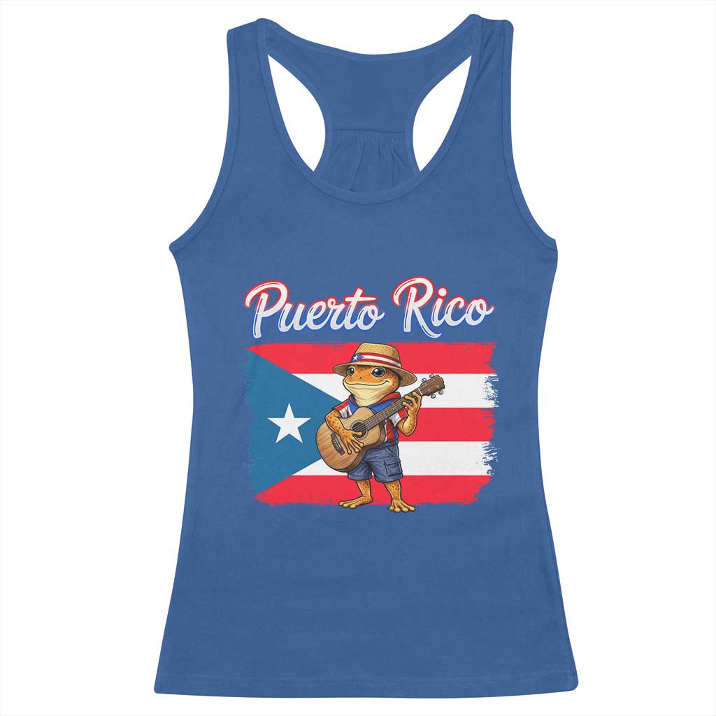 Coqui Frog Puerto Rico Flag Racerback Tank Top Puerto Rican Taino Boricua