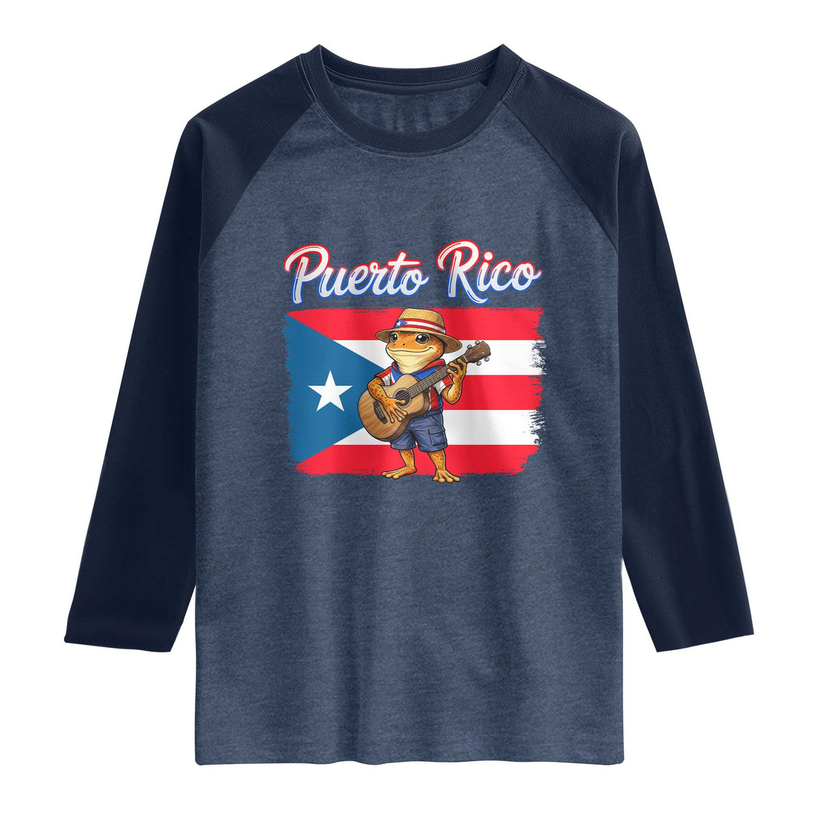 Coqui Frog Puerto Rico Flag Raglan Shirt Puerto Rican Taino Boricua
