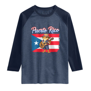 Coqui Frog Puerto Rico Flag Raglan Shirt Puerto Rican Taino Boricua
