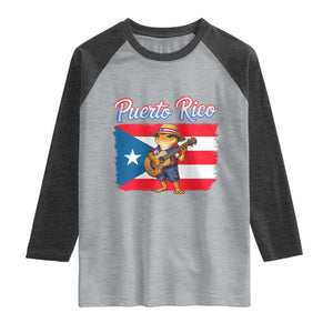 Coqui Frog Puerto Rico Flag Raglan Shirt Puerto Rican Taino Boricua