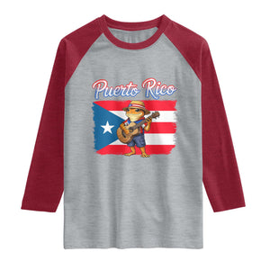 Coqui Frog Puerto Rico Flag Raglan Shirt Puerto Rican Taino Boricua