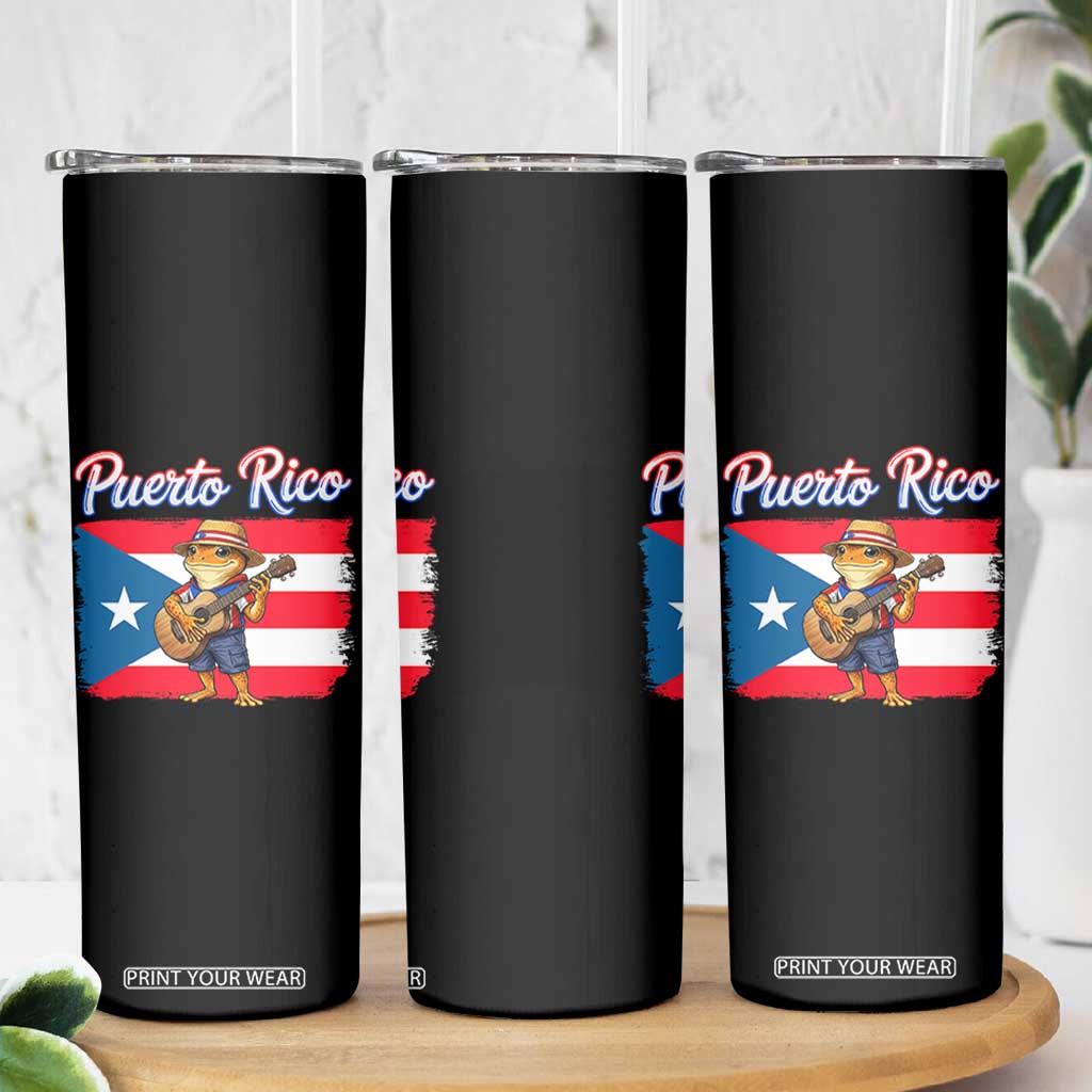 Coqui Frog Puerto Rico Flag Skinny Tumbler Puerto Rican Taino Boricua