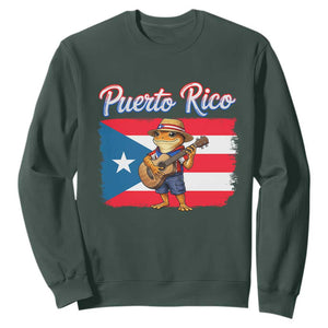 Coqui Frog Puerto Rico Flag Sweatshirt Puerto Rican Taino Boricua
