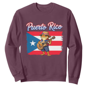 Coqui Frog Puerto Rico Flag Sweatshirt Puerto Rican Taino Boricua