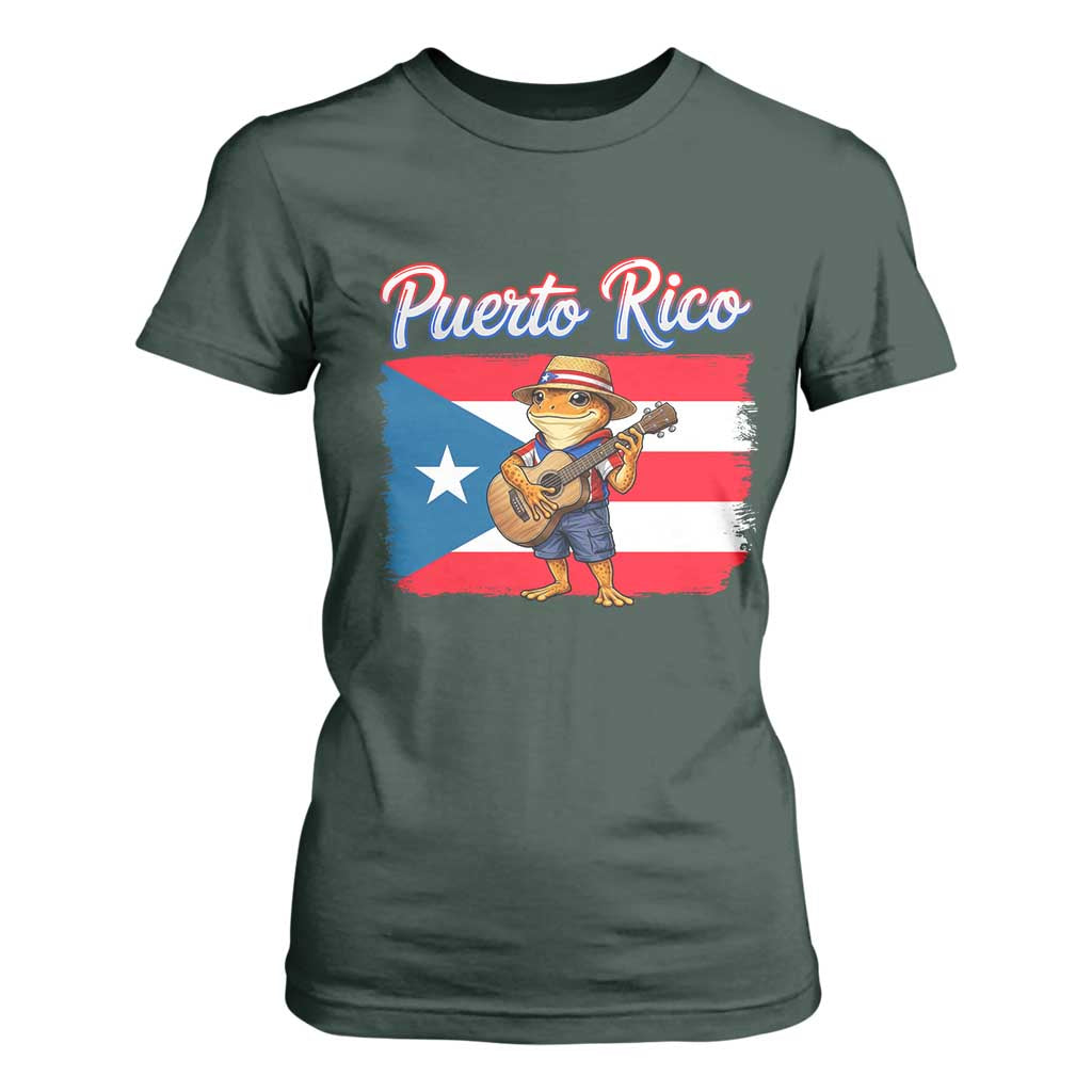 Coqui Frog Puerto Rico Flag T Shirt For Women Puerto Rican Taino Boricua