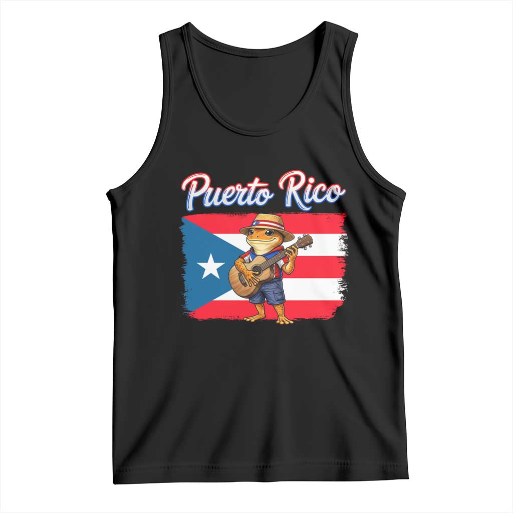 Coqui Frog Puerto Rico Flag Tank Top Puerto Rican Taino Boricua TS14 Black Print Your Wear