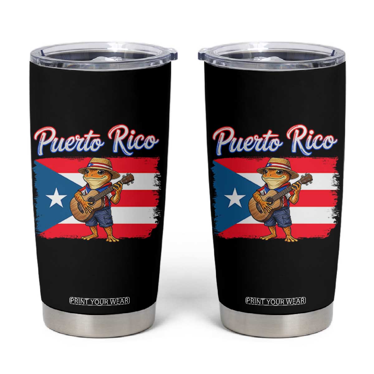 Coqui Frog Puerto Rico Flag Tumbler Cup Puerto Rican Taino Boricua