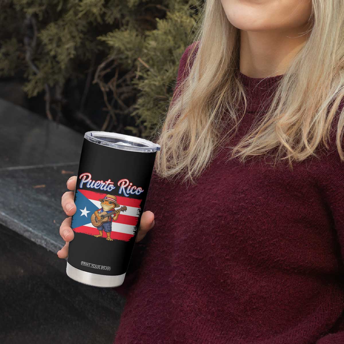 Coqui Frog Puerto Rico Flag Tumbler Cup Puerto Rican Taino Boricua