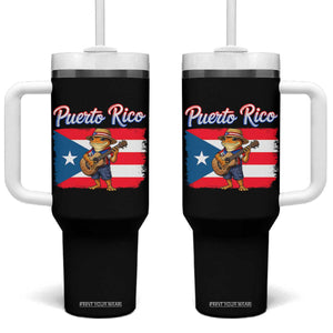 Coqui Frog Puerto Rico Flag Tumbler With Handle Puerto Rican Taino Boricua