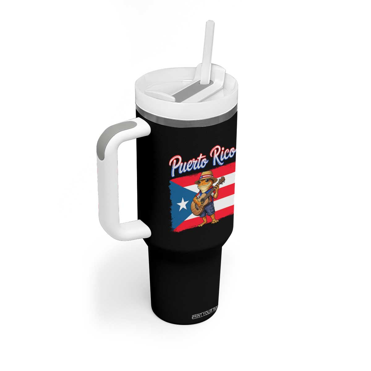 Coqui Frog Puerto Rico Flag Tumbler With Handle Puerto Rican Taino Boricua