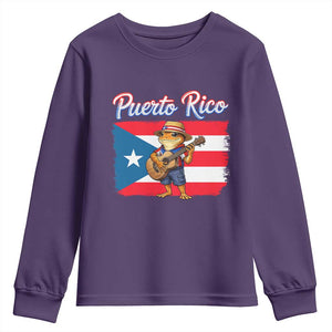 Coqui Frog Puerto Rico Flag Youth Sweatshirt Puerto Rican Taino Boricua