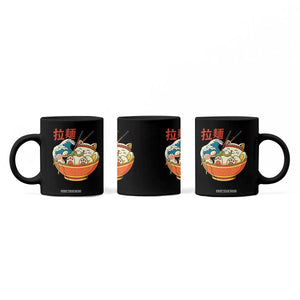Funny Cat Ramen Coffee Mug Cute Japanese Sushi Kitty Eating Noodles TS14 Print Your Wear