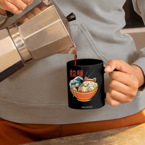Funny Cat Ramen Coffee Mug Cute Japanese Sushi Kitty Eating Noodles TS14 Print Your Wear