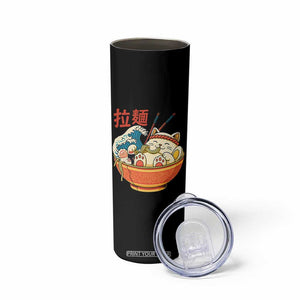 Funny Cat Ramen Skinny Tumbler Cute Japanese Sushi Kitty Eating Noodles TS14 Print Your Wear